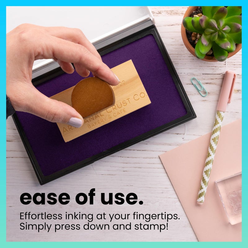 ExcelMark Rubber Stamp Ink Pad Extra Large 3-7/8" x 7" (Purple) - Image 3